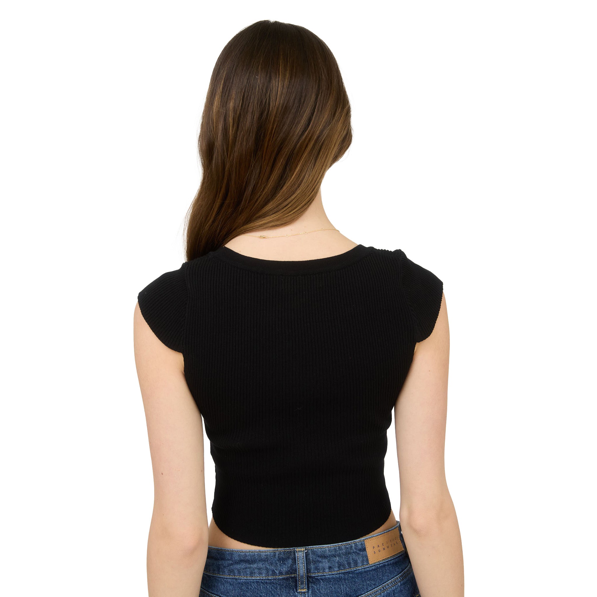 Bows Cropped Knit Crew - Denny's