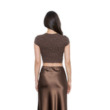 Leopard Capsleeve Crop Top - Denny's
