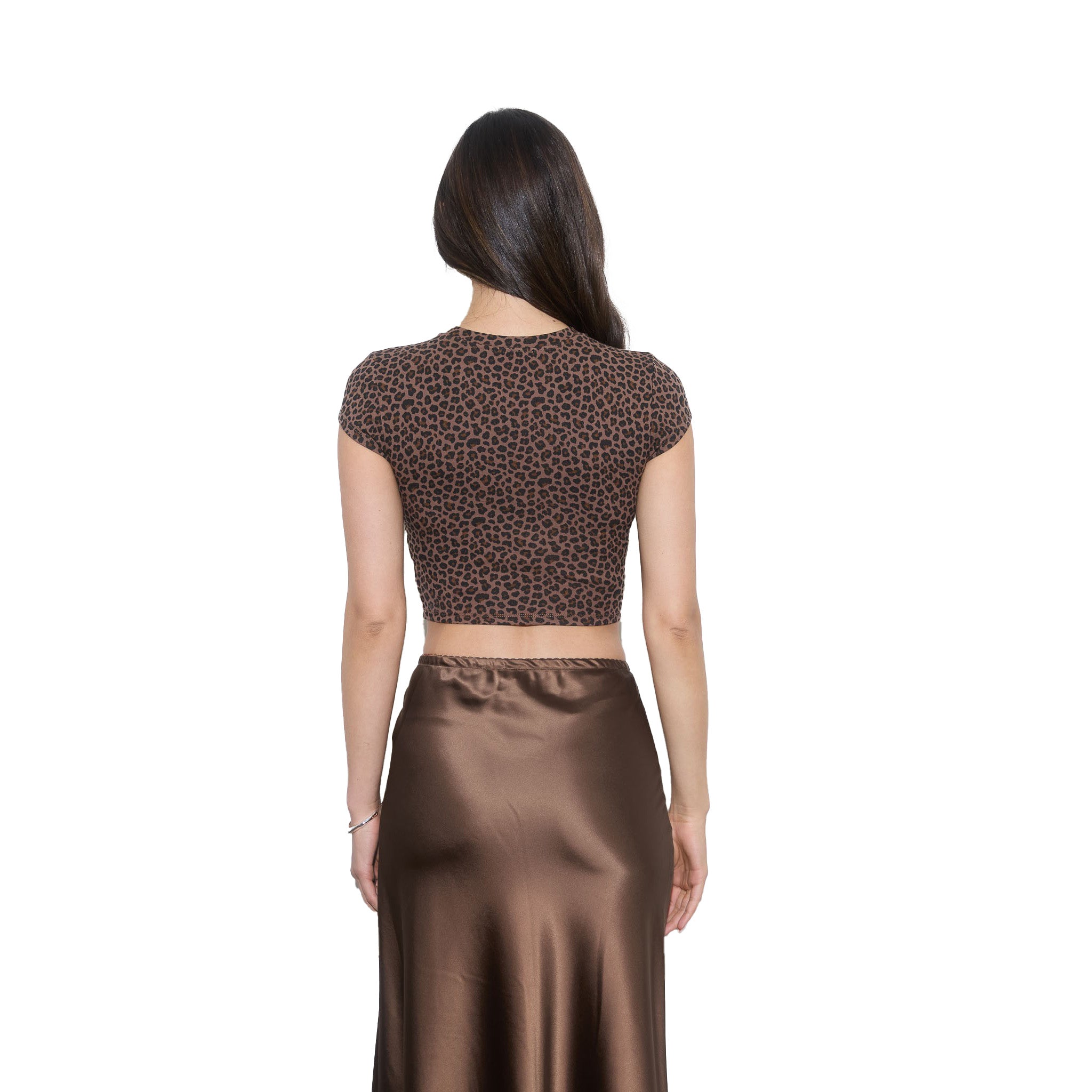 Leopard Capsleeve Crop Top - Denny's