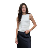 Sleeveless Boatneck Top