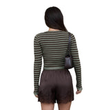 Long Sleeve Stripe Ribbed Shirt