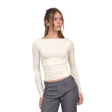Long Sleeve Boatneck Top