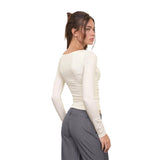 Long Sleeve Boatneck Top