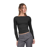 Long Sleeve Boatneck Top