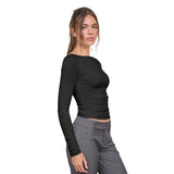 Long Sleeve Boatneck Top