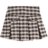 Pocket Buttons Plaid Skirt