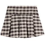 Pocket Buttons Plaid Skirt
