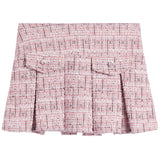 Button Pockets Tweed Skirt