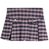 Button Pockets Tweed Skirt