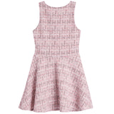 Button Pockets Tweed Dress