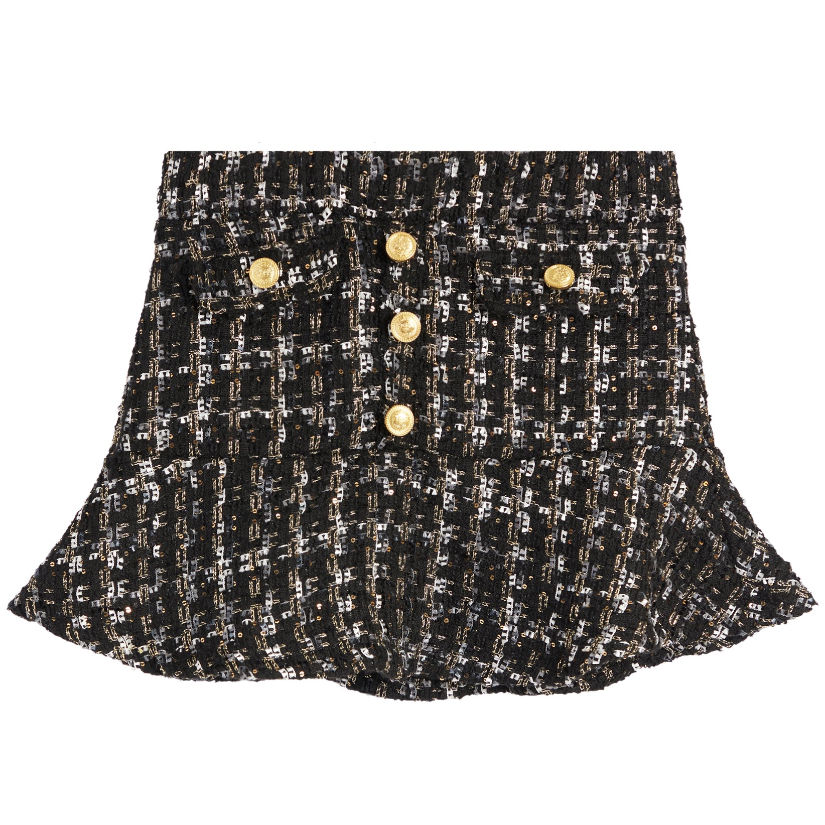 Tweed Skirt With Gold Buttons - Denny's