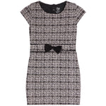 Bow Short Sleeve Tweed Dress - Denny's
