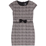 Bow Short Sleeve Tweed Dress - Denny's