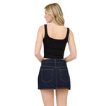 Square Neck Mock Button Sleeveless Tank - Denny's