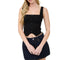 Square Neck Mock Button Sleeveless Tank - Denny's