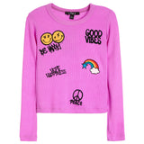 Multi Icons Ribbed Tee - Denny's