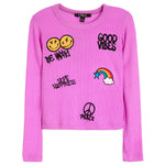 Multi Icons Ribbed Tee - Denny's