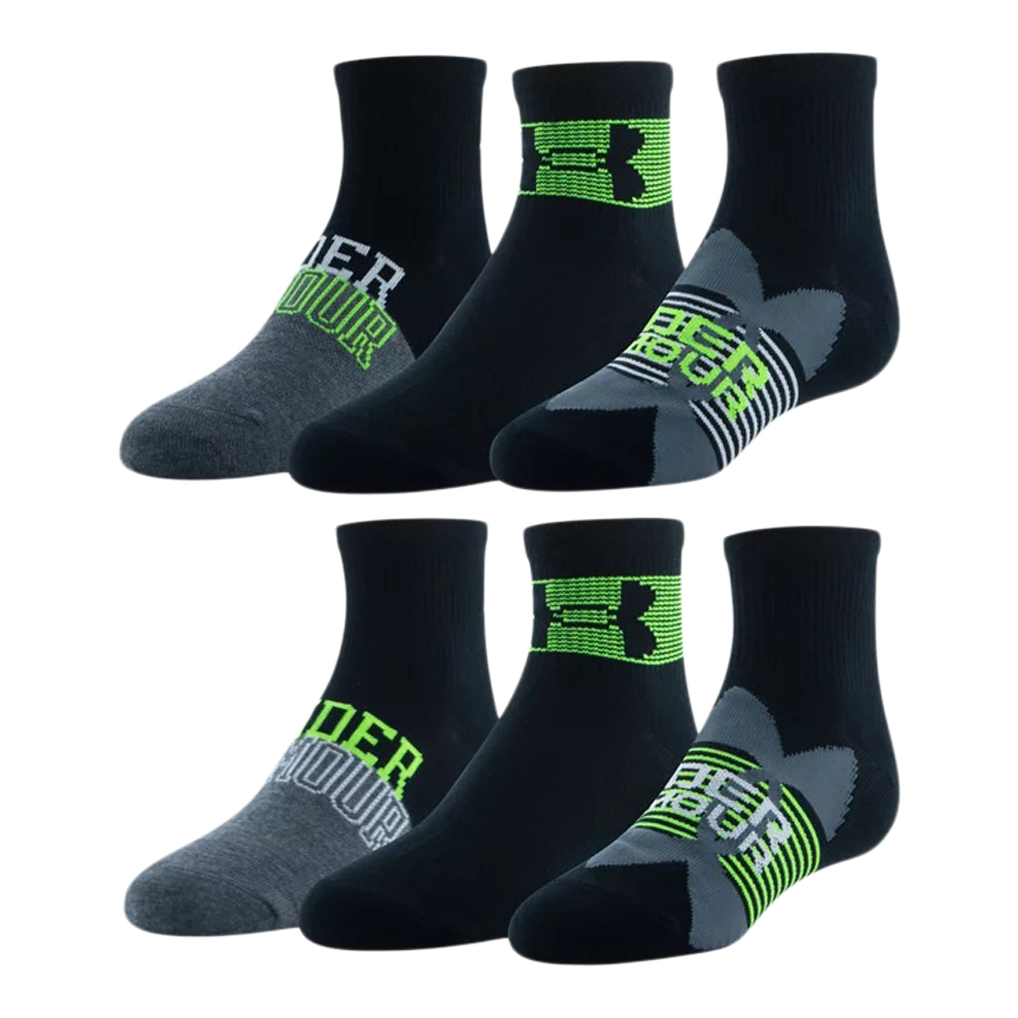Boys 6pk Qtr Sock - Denny's