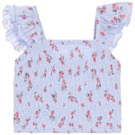 Floral Ruched Eyelet Tank - Denny's