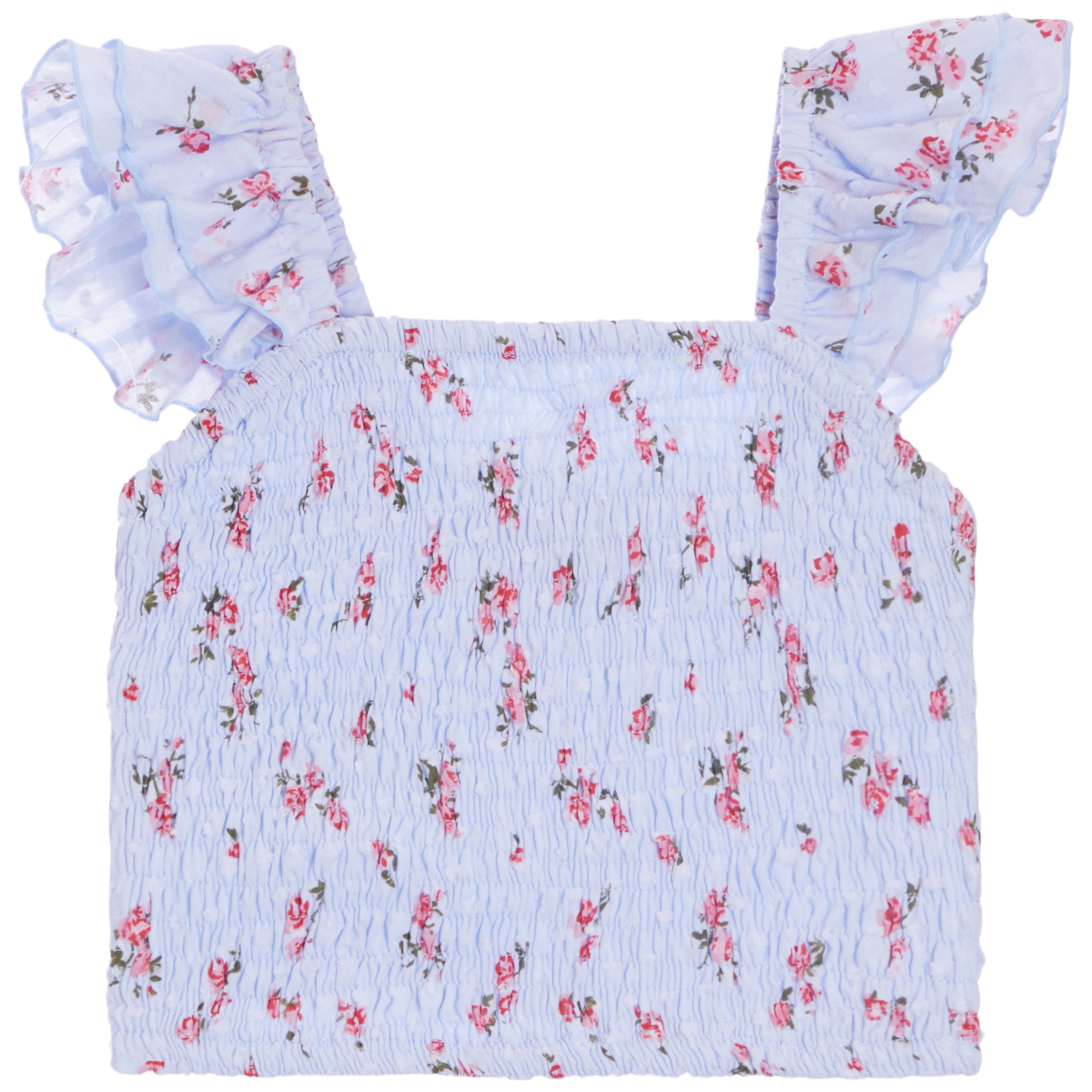 Floral Ruched Eyelet Tank - Denny's