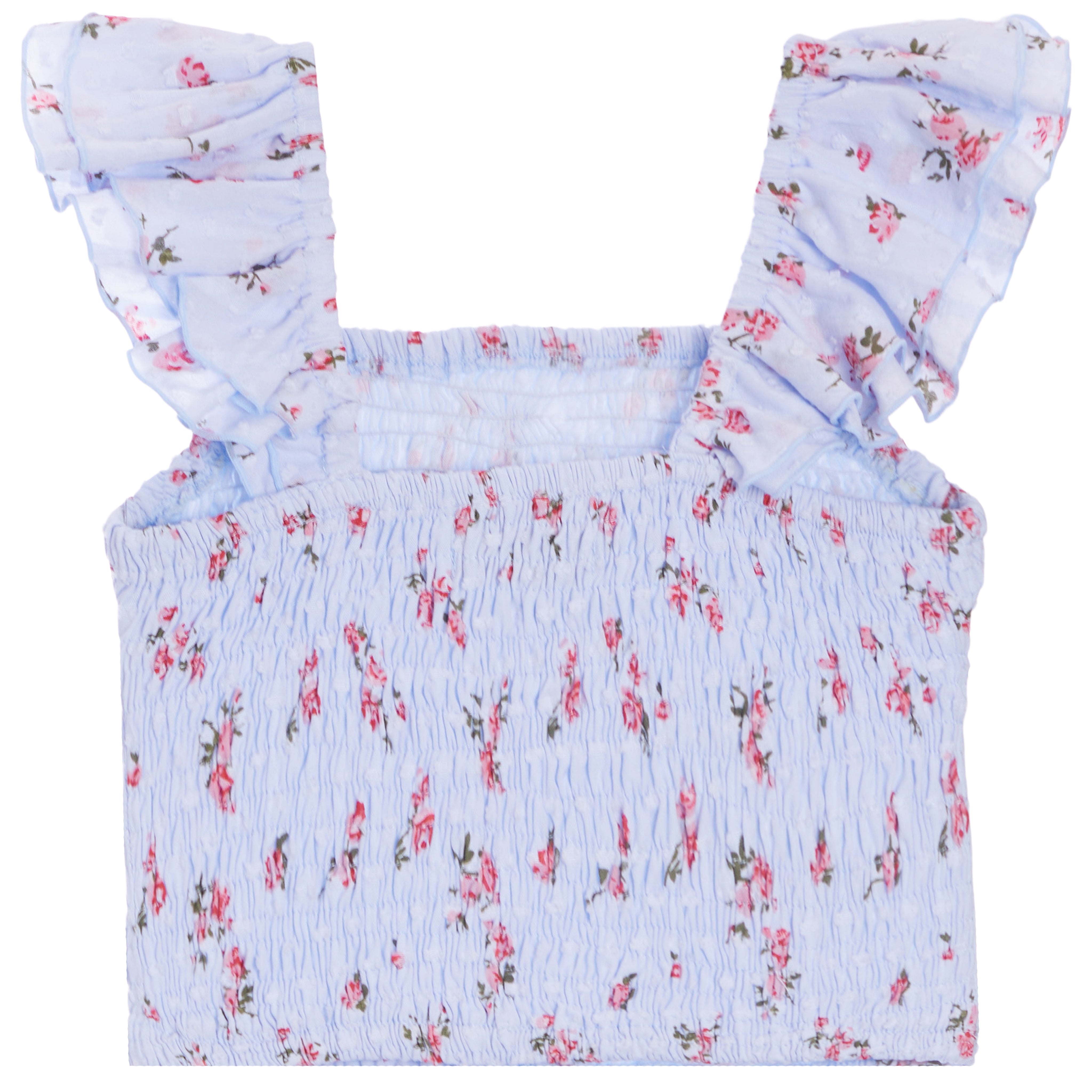 Floral Ruched Eyelet Tank - Denny's