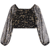 Long Sleeve Chiffon Smock Top - Denny's