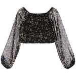 Long Sleeve Chiffon Smock Top - Denny's