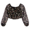 Long Sleeve Floral Chiffon Top - Denny's