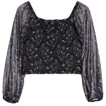Floral Cinch Front Long Sleeve Top - Denny's