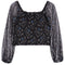 Floral Cinch Front Long Sleeve Top - Denny's