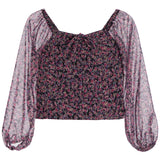 Cinch Front Floral Top - Denny's