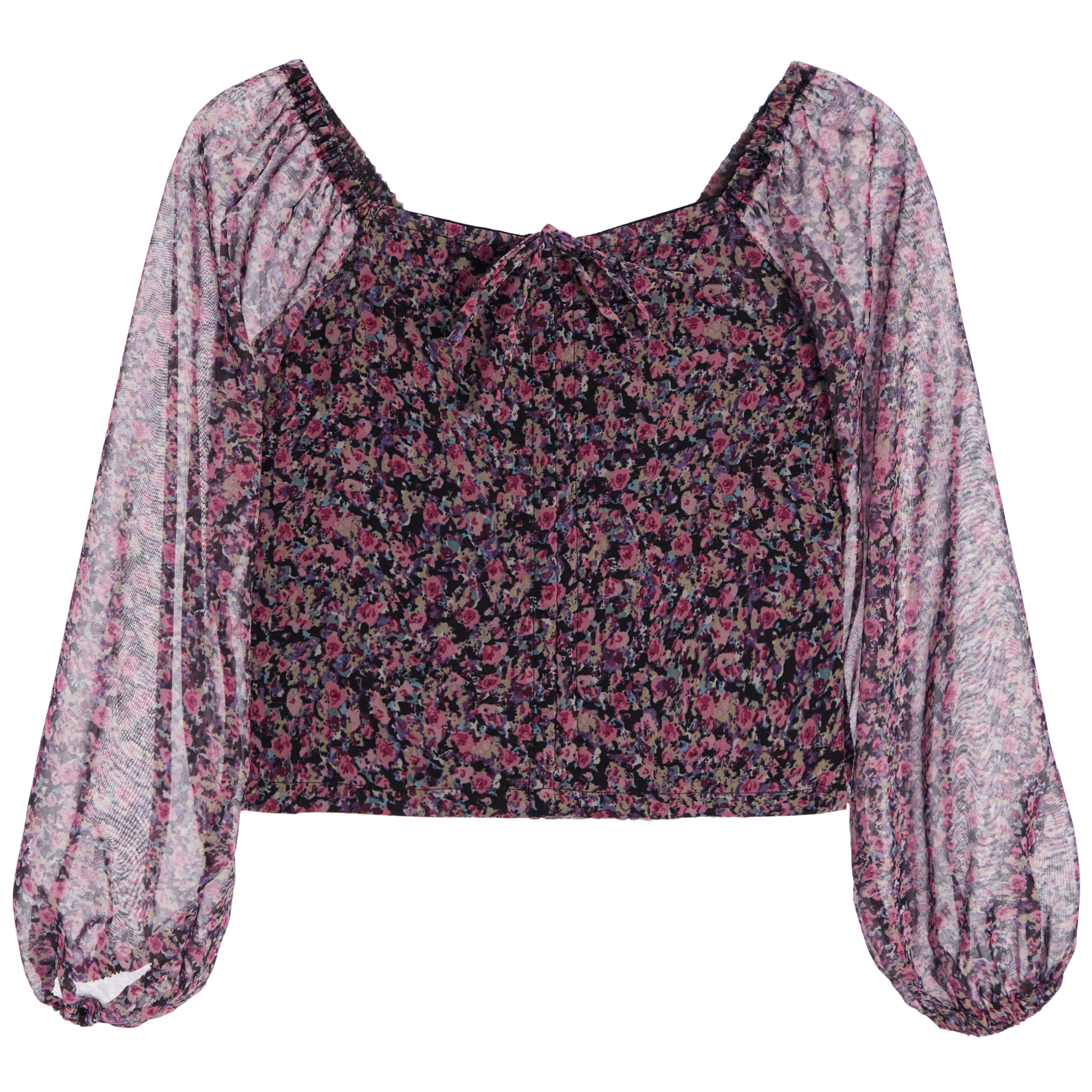 Cinch Front Floral Top - Denny's