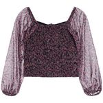 Cinch Front Floral Top - Denny's