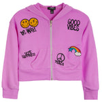 Be Happy Allover Icon Zip Hoodie - Denny's