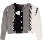 Stitch Heart Colorblock Cardigan - Denny's