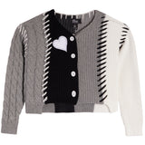 Stitch Heart Colorblock Cardigan - Denny's