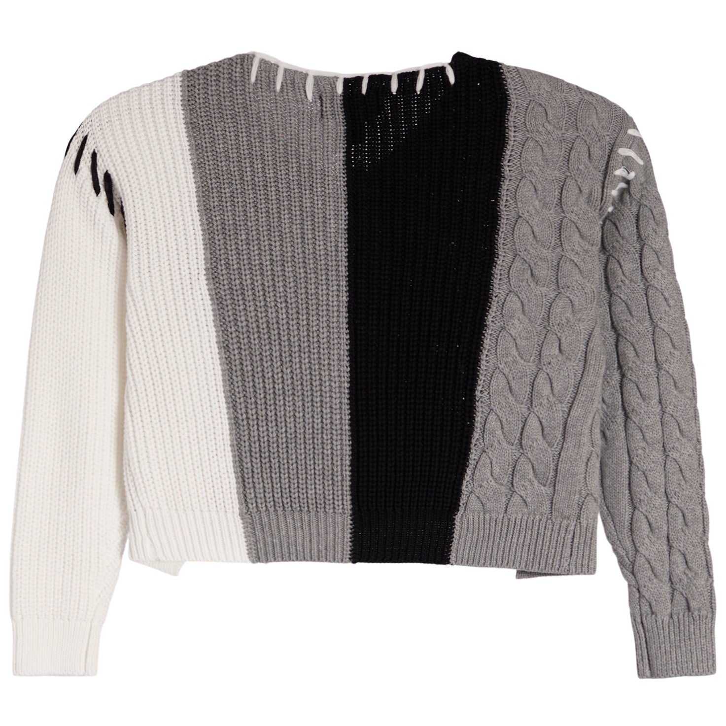 Stitch Heart Colorblock Cardigan - Denny's