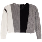 Stitch Heart Colorblock Cardigan - Denny's