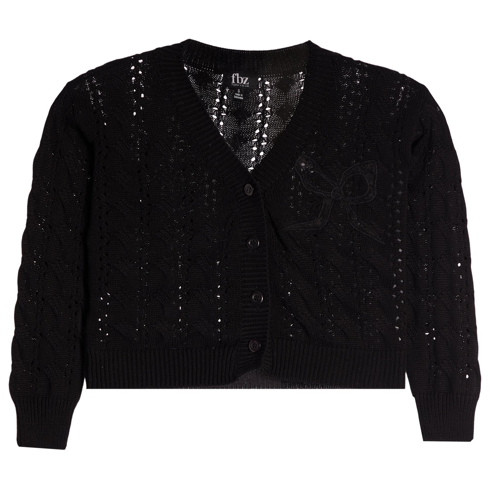 Knit Cardigan With Bow - Denny's