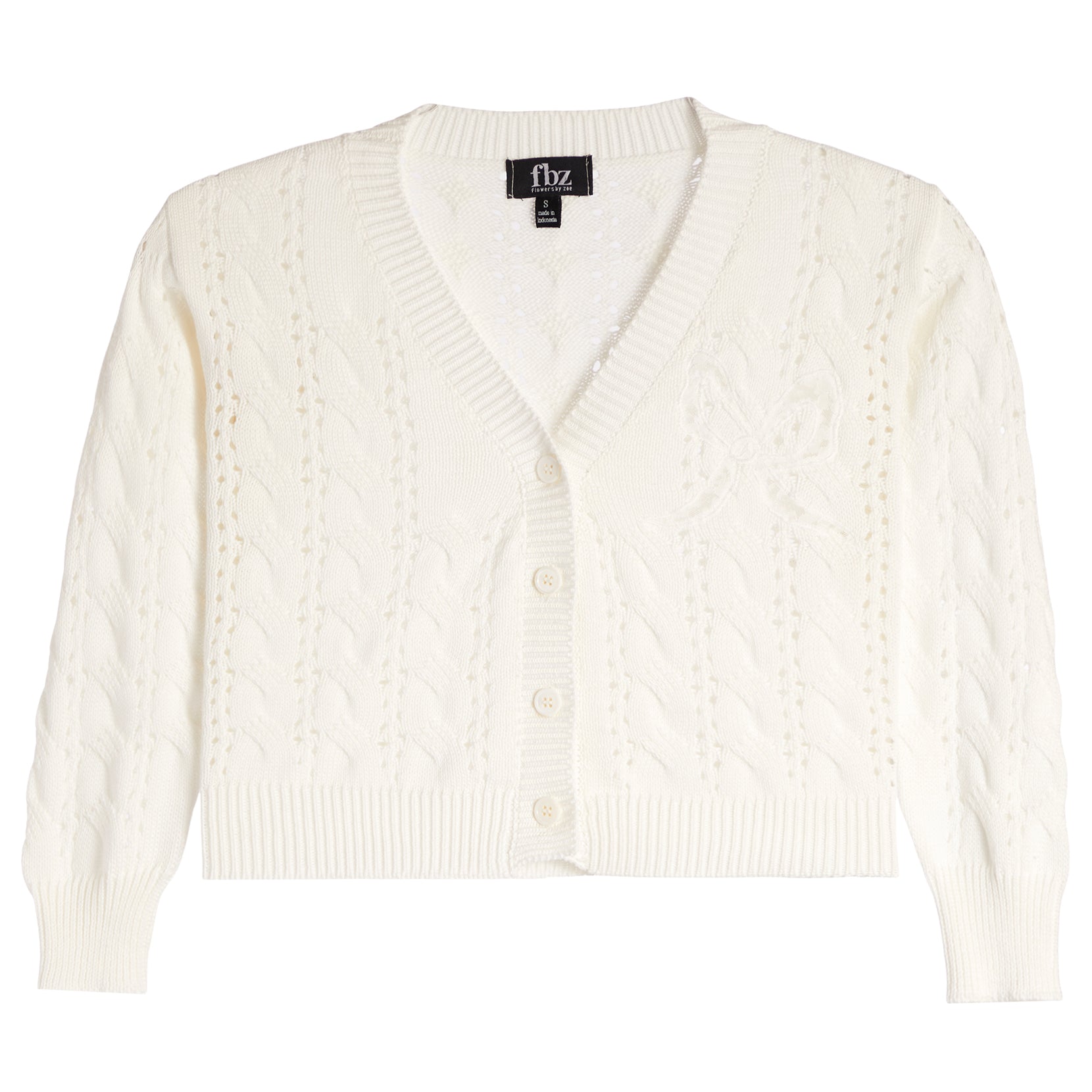 Knit Cardigan With Bow - Denny's