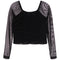 Cinch Middle Mesh Long Sleeve Top - Denny's