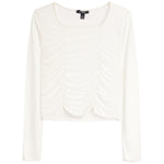 Long Sleeve Front Cinch Top - Denny's