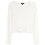 Long Sleeve Front Cinch Top - Denny's
