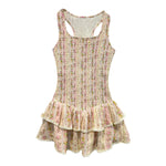 Vallie Shabby Floral Stripe Tank Dress - Denny's