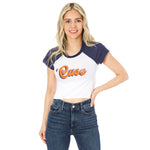 Syracuse Swirl Shadow Raglan Baby Tee - Denny's