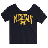 Michigan Varsity Off Shoulder Tee