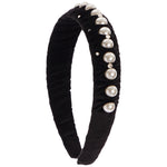 Velvet Scrunch Pearl Headband - Denny's