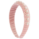 Velvet Scrunch Pearl Headband - Denny's