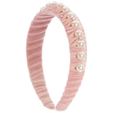 Velvet Scrunch Pearl Headband - Denny's