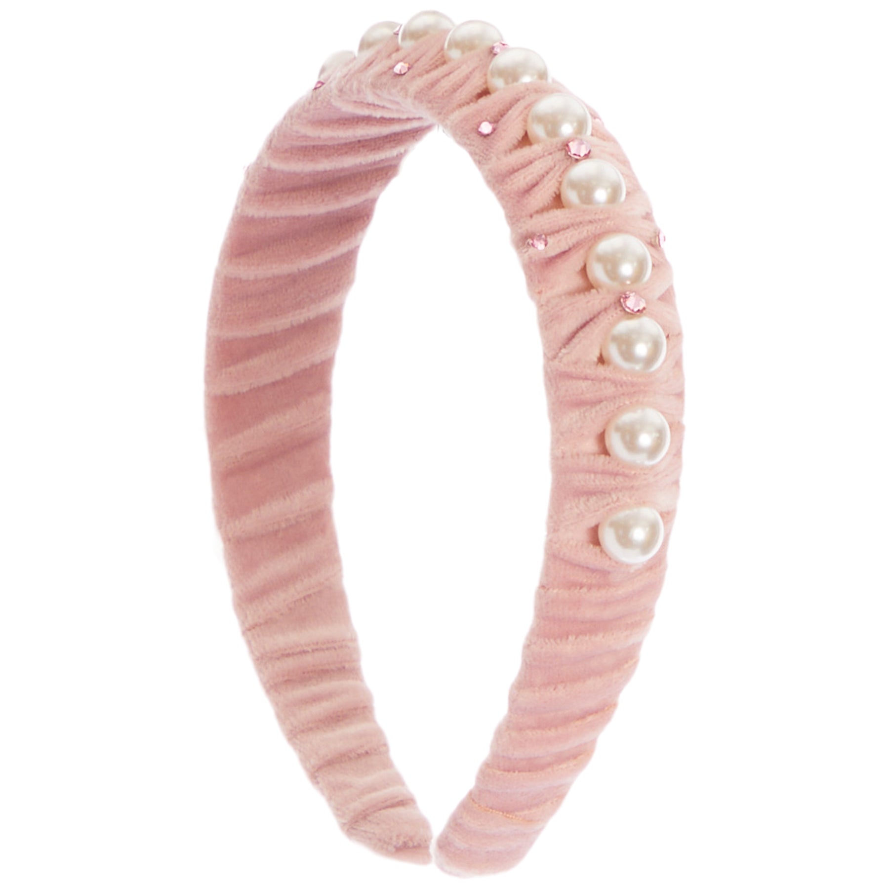 Velvet Scrunch Pearl Headband - Denny's